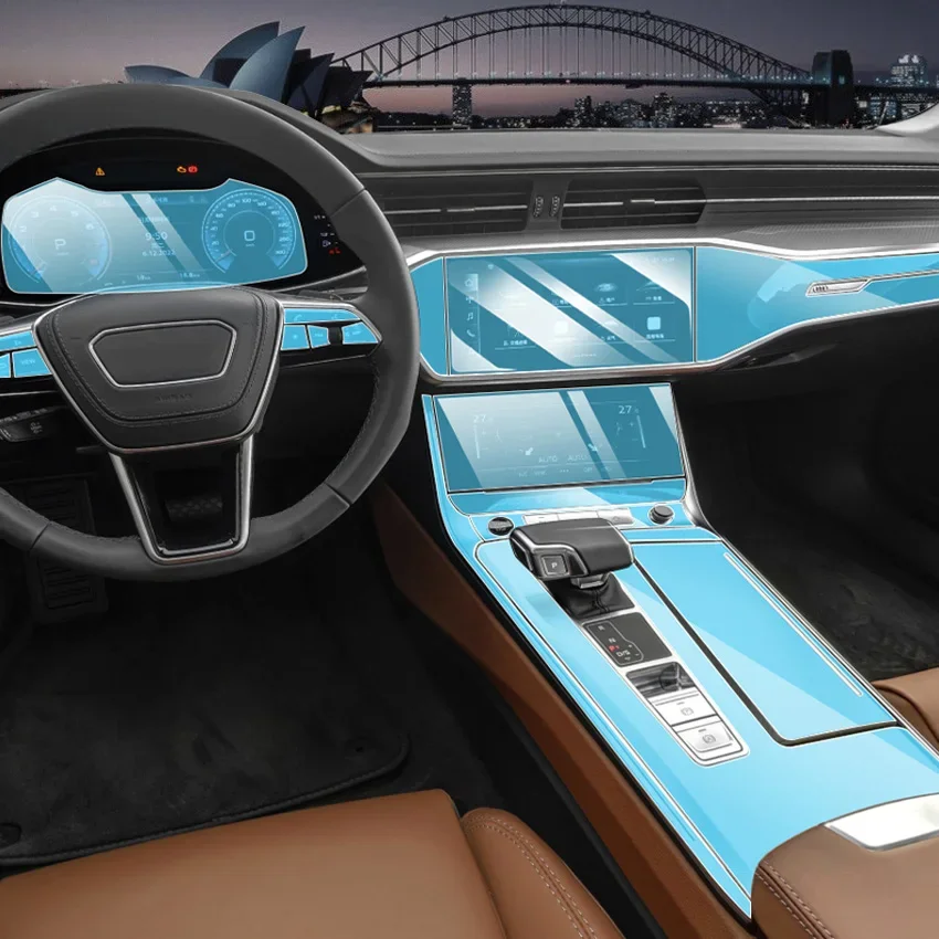 

For Audi A6 A6L A7 A7L 2019-2024 Tpu Transparent Film Car Interior Sticker Center Control Navigator Screen Door Car Accessories