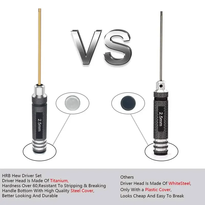 Hex Screw Driver ไขควงชุด 1.5 มม.2.0 มม.2.5 มม.3.0 มม.ชุดเครื่องมือสําหรับ FPV Racing Drone Heli เครื่องบินรถยนต์เรือ RC อะไหล่