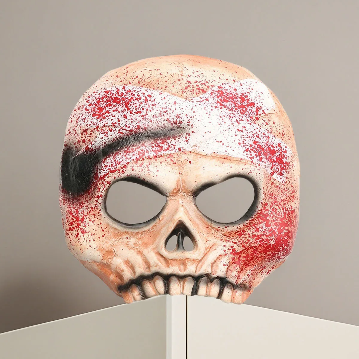 Skull Mask Halloween Masquerade Adults Horror Bloodstain Effect PU Costume Party Accessories Carnival Cosplay