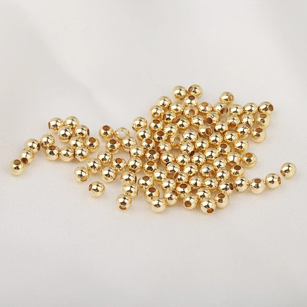 

300 шт., круглые бусины с позолотой 14 карат, свободные бусины-разделители для изготовления ювелирных изделий своими руками, легкий набор бусин, многофункциональный Diy