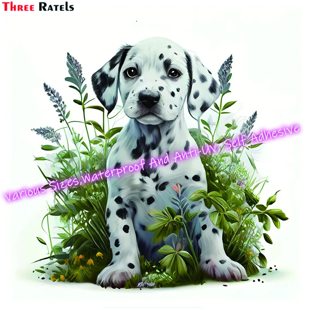 Three Ratels M142 Cute Dalmatian Puppy Stickers For Car Body Cover Decoration  Anti Scratch  Film Waterproof Property