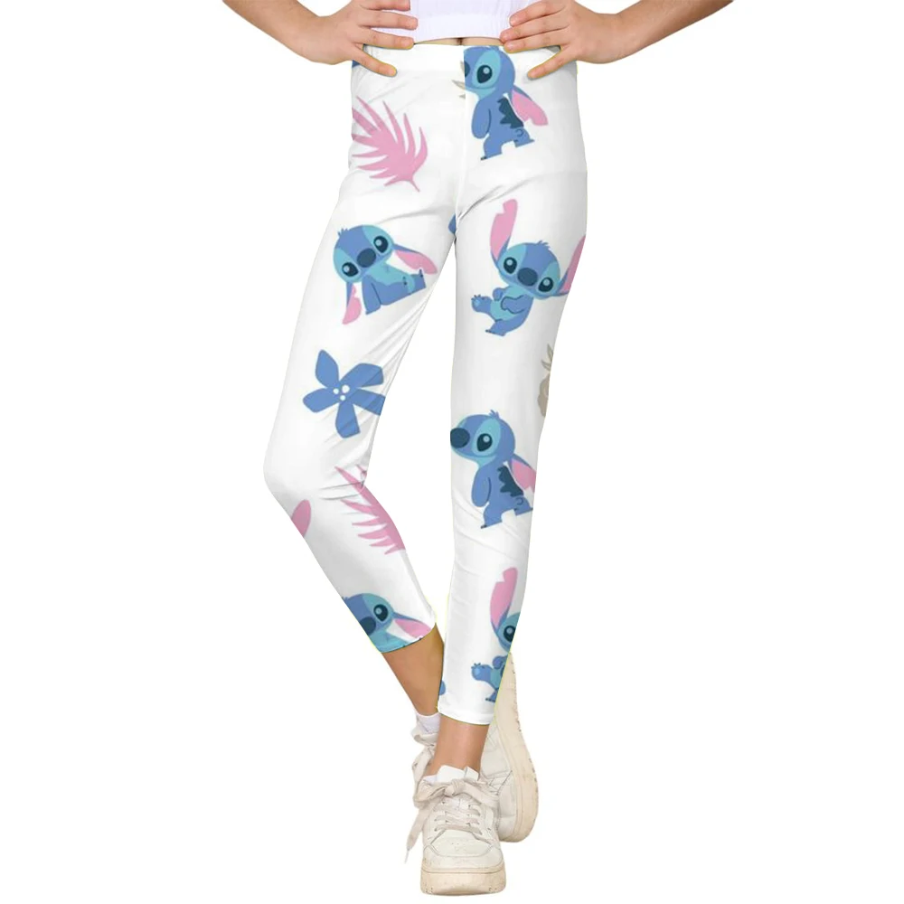 Disney Stitch พิมพ์ Checkered สตรีกีฬาและฟิตเนสกางเกงขายาวผู้หญิง Tiedye GYM Leggings Mujer Push Up Booty กางเกงฟิตเนส