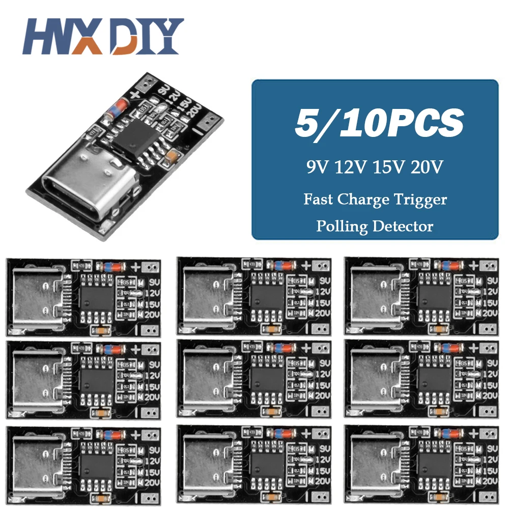 Trigger Fast Charger Per ing Detector, USB Boost, Power Supply Change, Tech Board, Type-C, PD2.0, PD3.0, 9V, 12V, 15V, 20V, 5/10Pcs