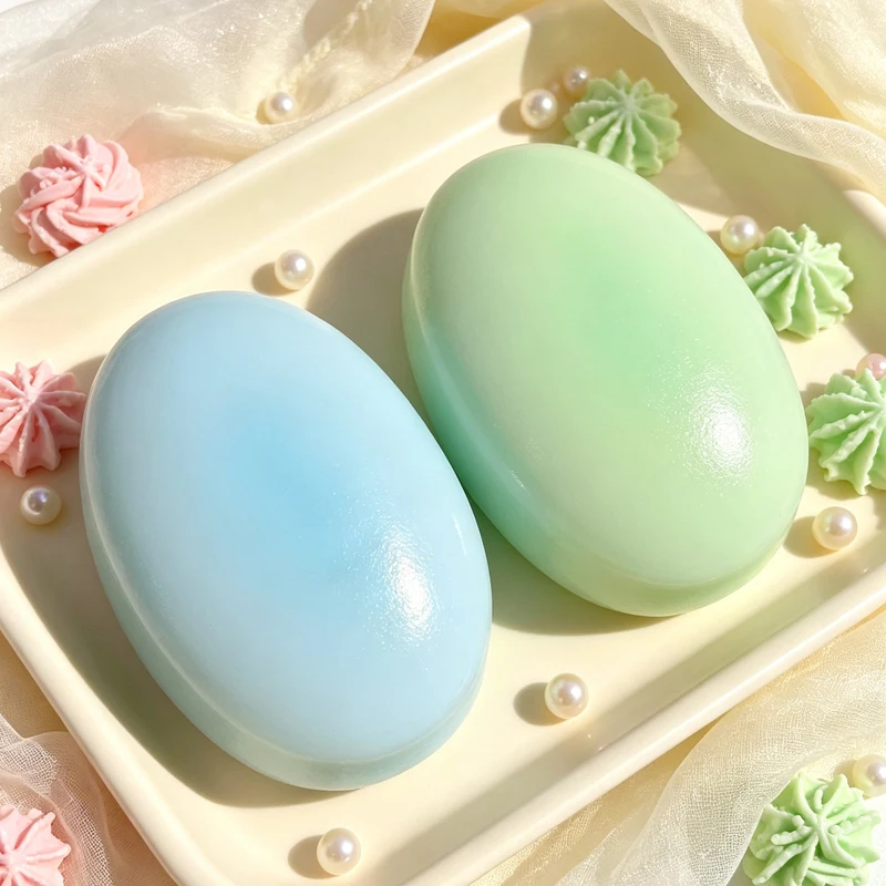 Sea Blue Coconut Cheesecake Squishy Soft Slow Rebound Cheesecake Stress Relieving Bread Sensory Fidget Toy Portable Anti-Anxiety view 3