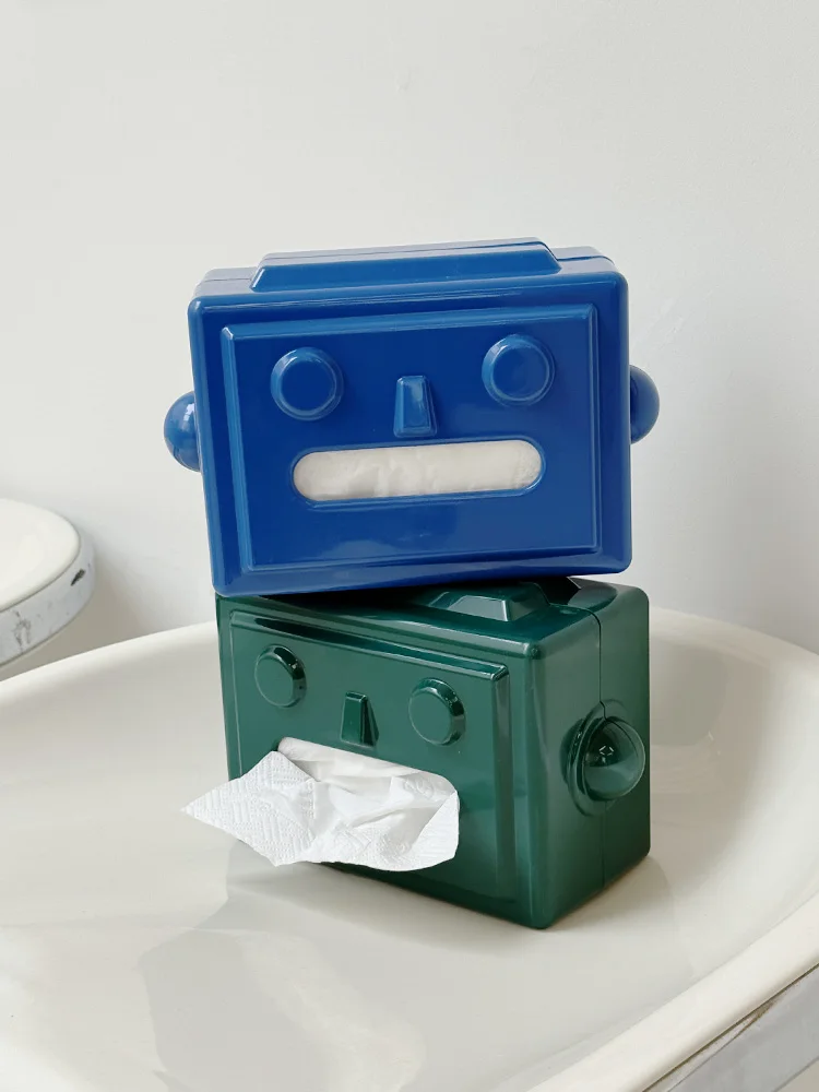 Kreative Roboter-Taschentuchbox Aufbewahrung Serviettenhalter Papierbox Dekoration Desktop-Taschentuchhalter Küchen-Taschentuchbox Geschenk für Freunde – Detail 7