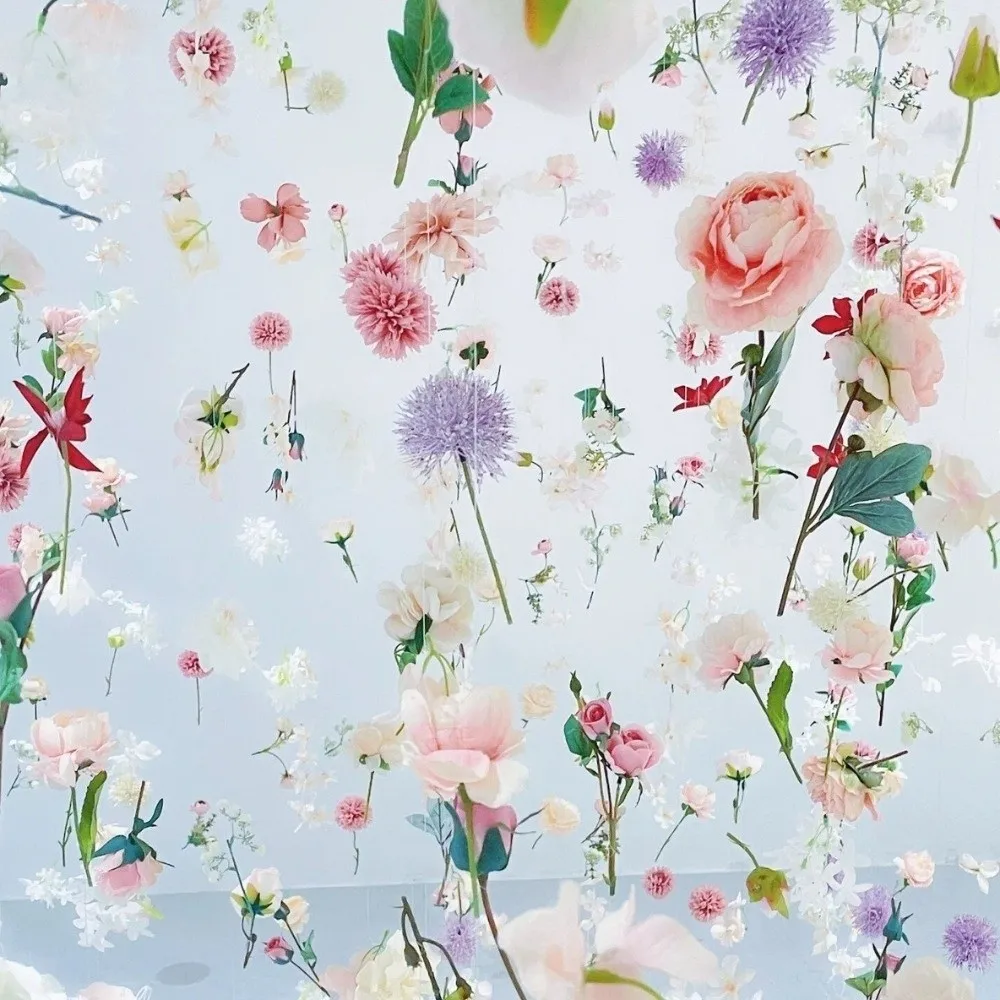 

Bohemian Style Artificial Floating Flower Curtain Simulated Flower Romantic Petal Rain Waterfall Vibrant Colors Without Wilting