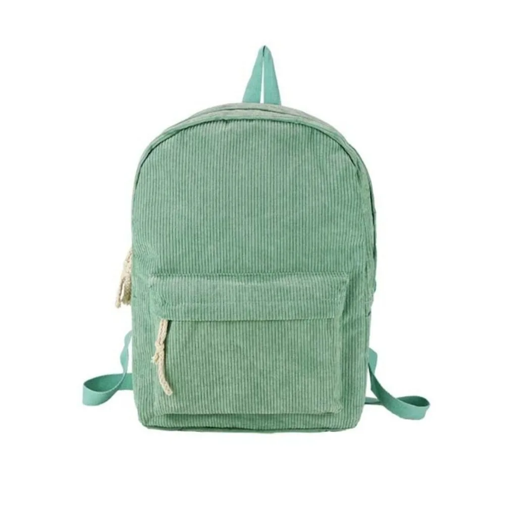 Portable Lightweight Corduroy Backpack Solid Color Harajuku Students School Bag Large Capacity Ulzzang Students Daypack Shopping