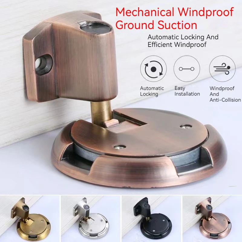 

1/2 Piece Mechanical Buffer Adjustable Door Stop Anti-collision Non-magnetic Invisible Door Catch Door Stoper