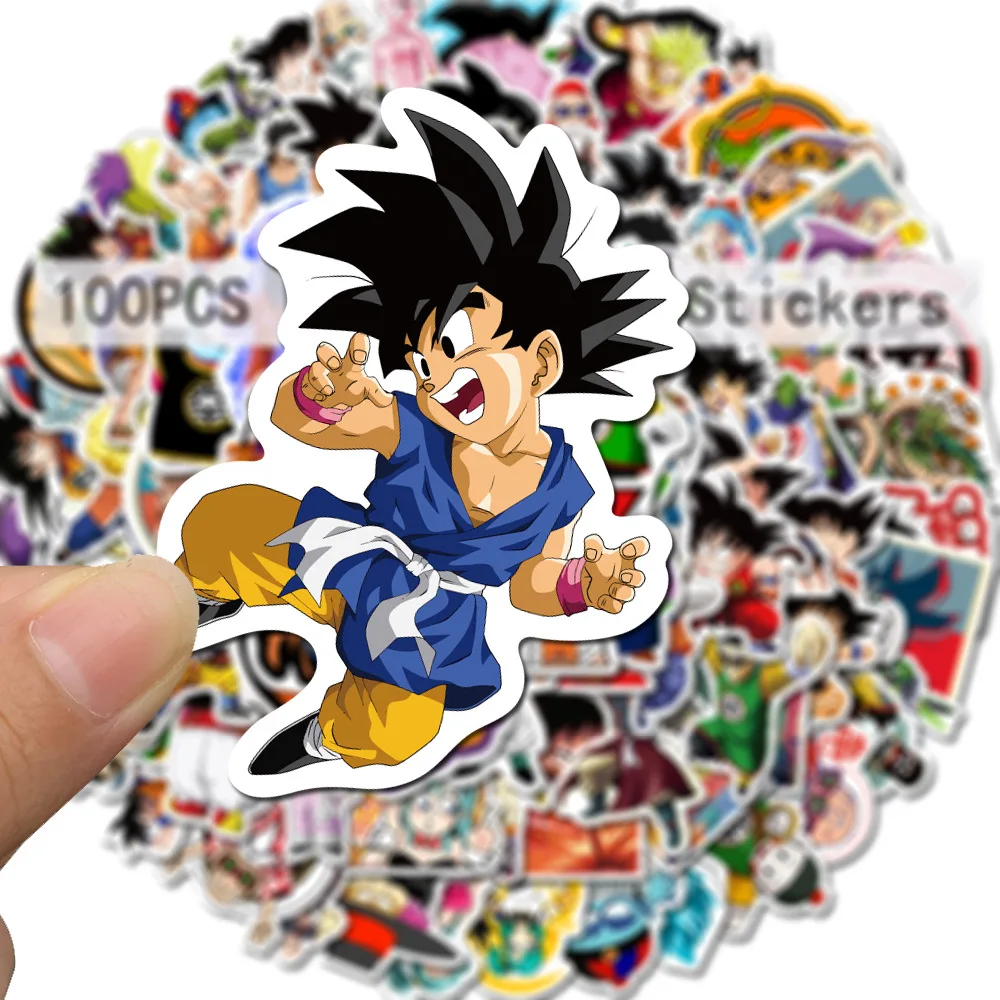 50 buah stiker Anime Dragon Ball untuk anak-anak grafiti Skateboard Laptop botol air sepeda motor stiker kartun stiker mainan