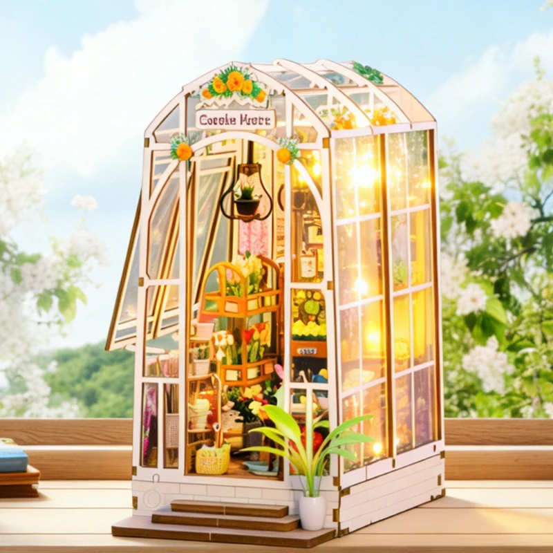 DIY hut hand-assembled miniature flower house toy book three-dimensional assembly desktop DIY model house ornament gift