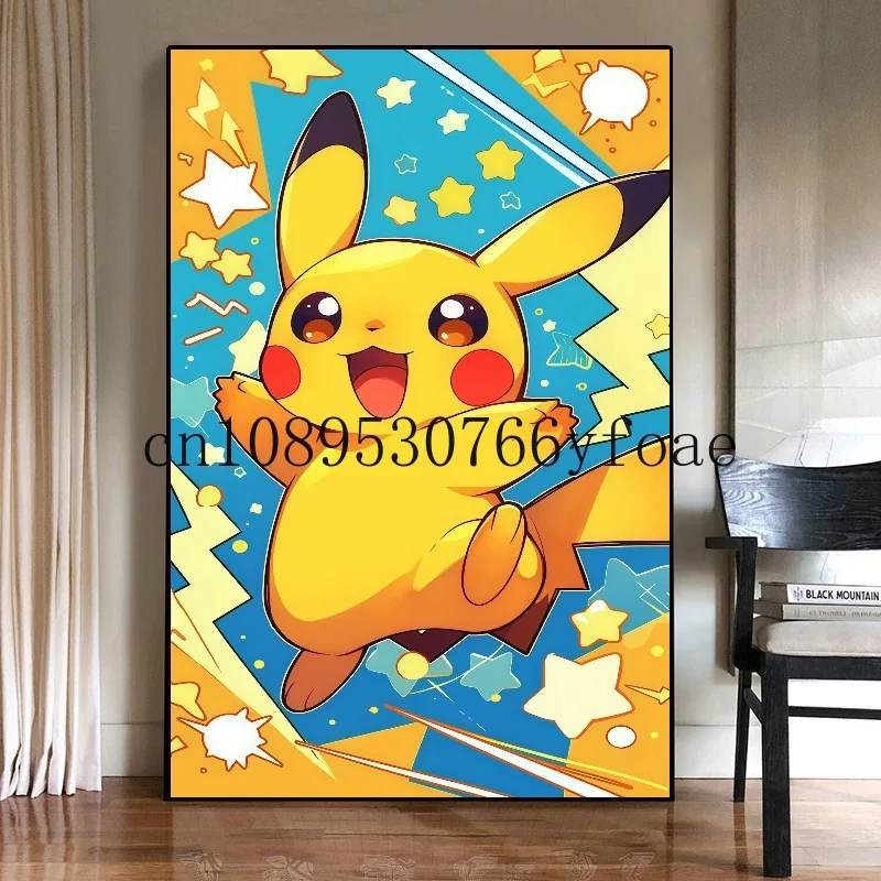 Poster HD Anime Jepang Klasik Pokemon Pikachu Dekorasi Dinding Seni Lukisan Kanvas Modern Gambar Dekorasi Ruangan Hadiah Anak-anak Cuadros