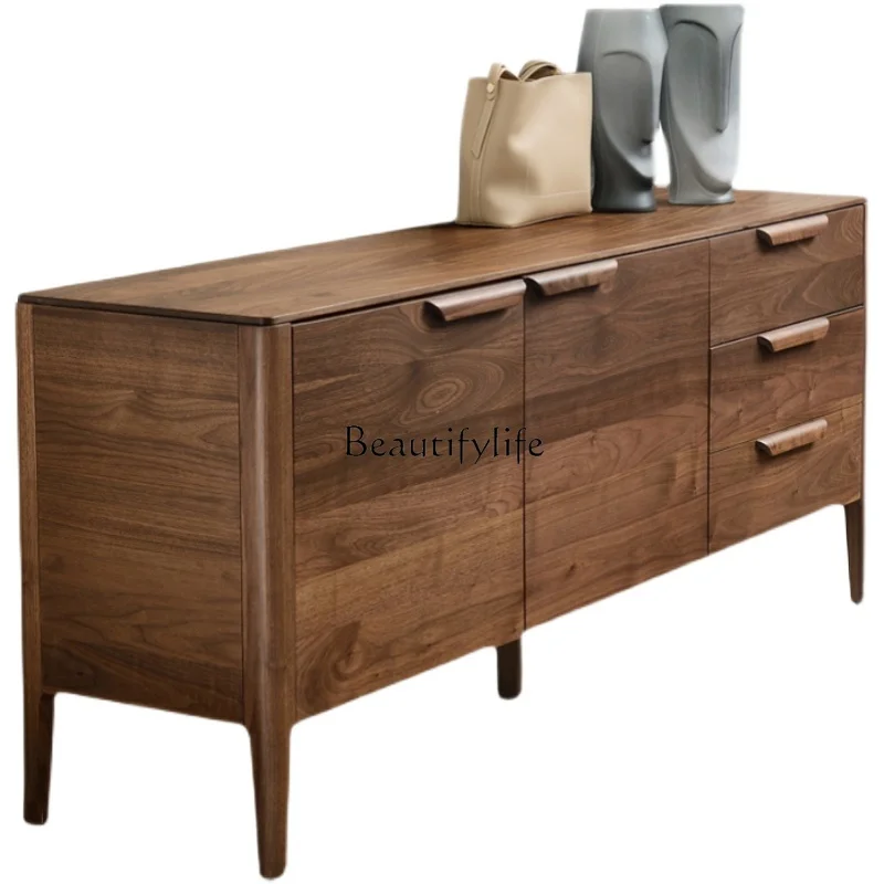 

North American black walnut solid wood light luxury porch cabinet storage Japanese storage cabinet