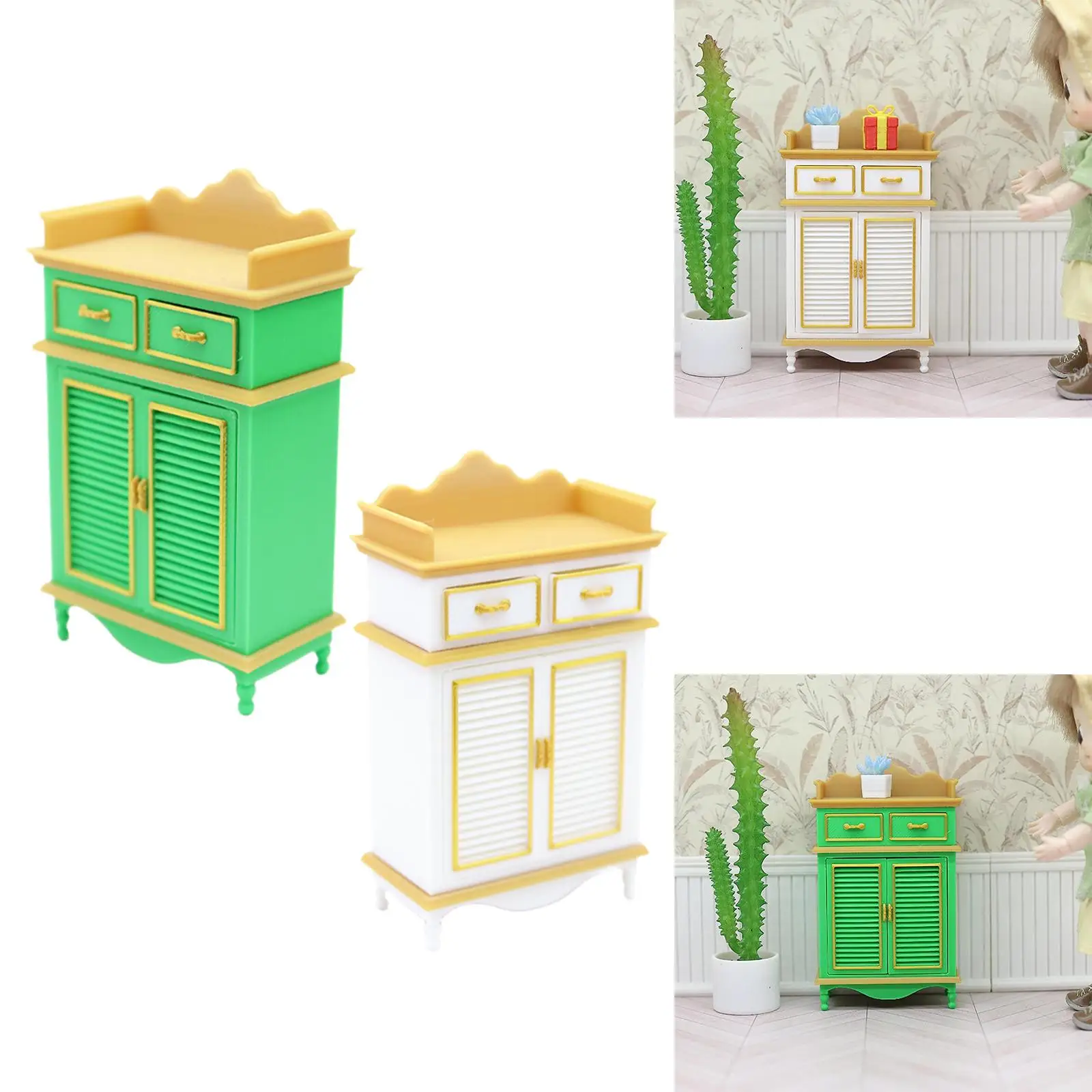 Dollhouse Miniature Cabinet 1/12 Scale,Sturdy Micro Scene Decoration Photo Props Lightweight Tiny Decorative Dollhouse Furniture