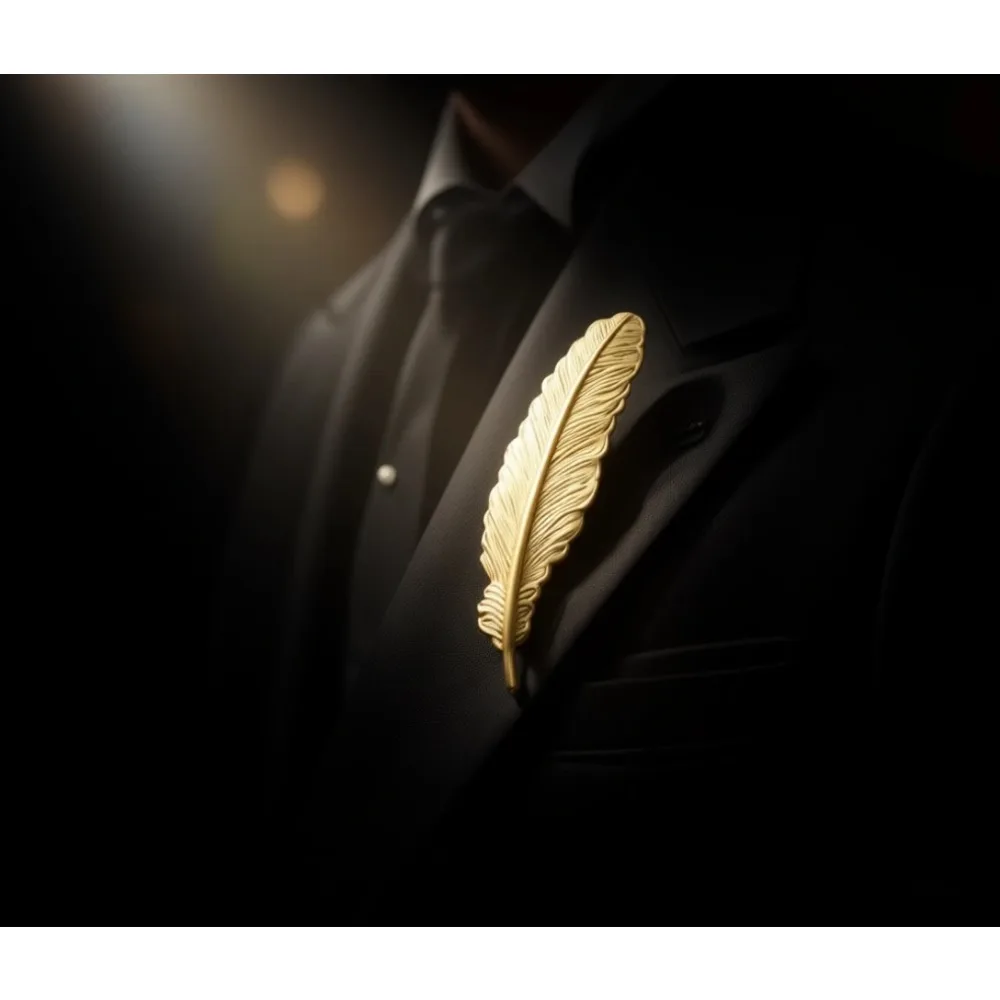 

Броши из нержавеющей стали с золотым покрытием: перья, цветы, Древо жизни, с возможностью индивидуальной фотопечати, розовая лента, для свадьбы и вечеринок