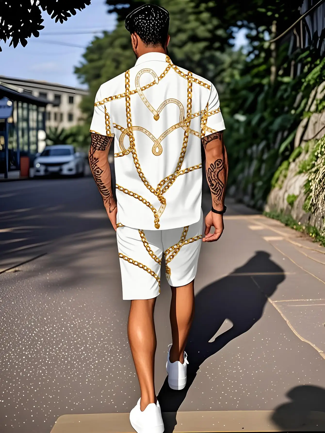 Men's Shirt Sets 2026 Spring/Summer 2 piece set jogging set men's tracksuit 3D Printed drip clothing Tracksuit men Graphic
