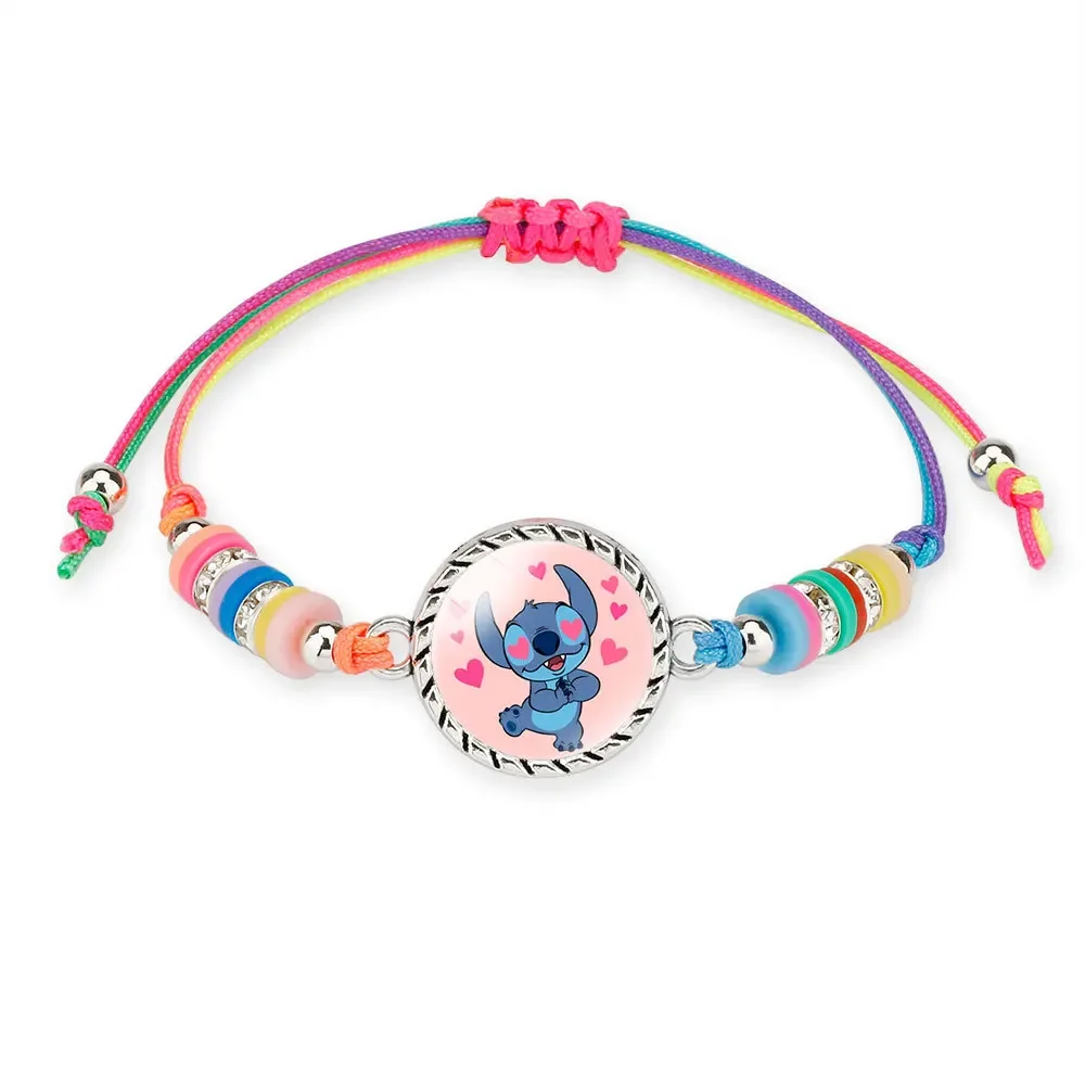 Disney Kawaii Stitch Anime Bracelet Cartoon Lilo & Stitch Anime Print Cute Wristand Present Kids Toys Girls Christmas Party Gift