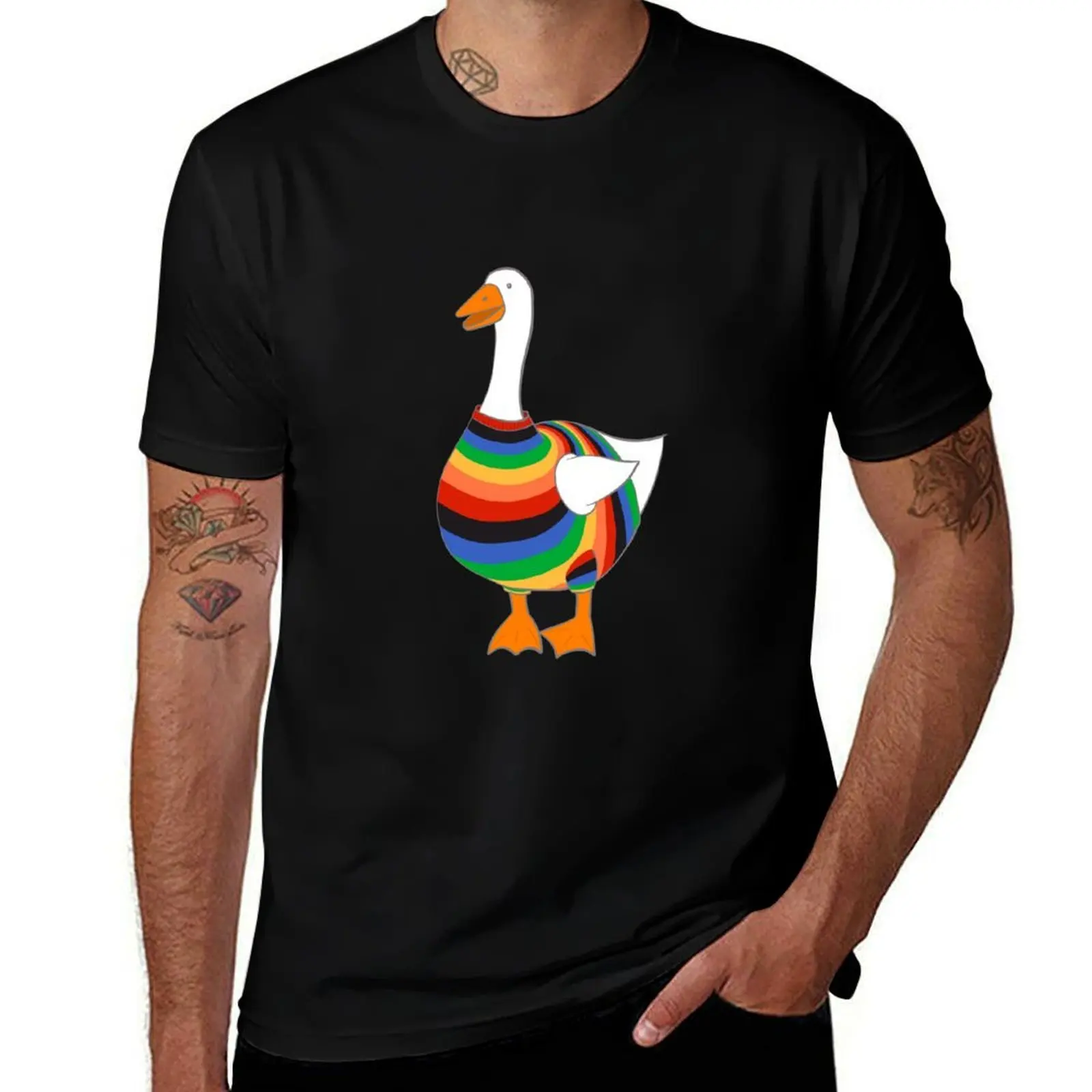 

for cotton plain - black tshirt man luxury Stripy 100% cotton t-shirt An-Goose shirt t package man T-Shirt Goose