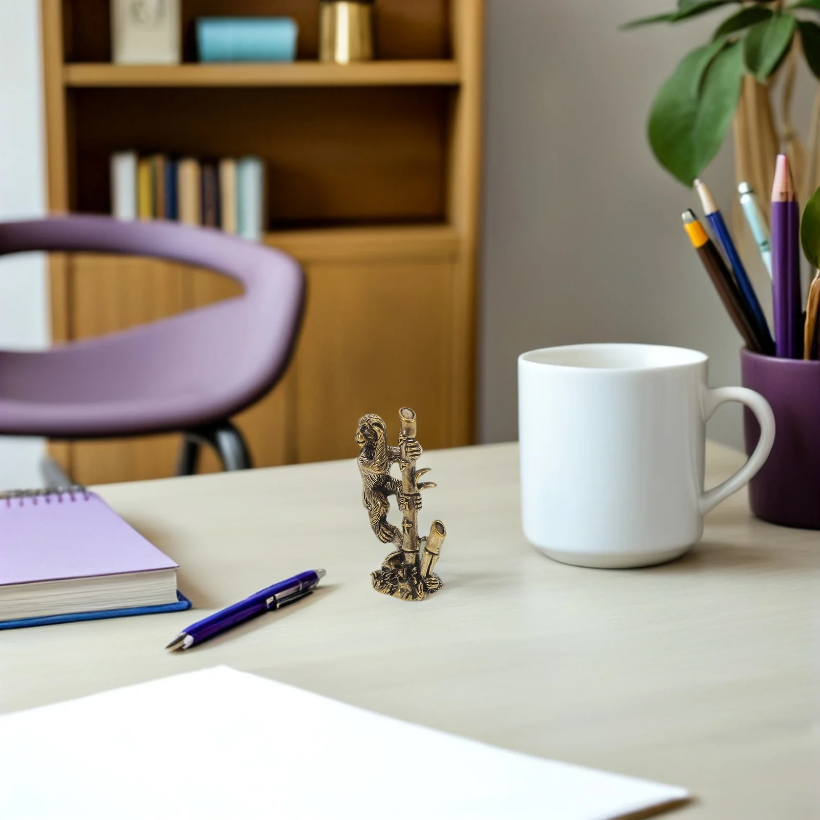 

Small Mini Solid Brass Monkey Sculpture Vintage Animal Statue Retro Desktop Ornament Office Desk Decoration Brass Animal Statues