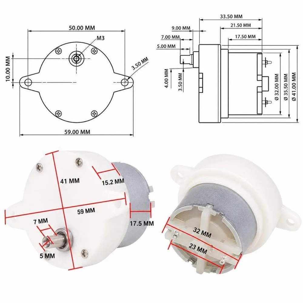 12V DC Geared Motor 10RPM High Torque Micro Electric Motor Mute Gear Rotation Terminal Connection DC Gear Motor For Automation