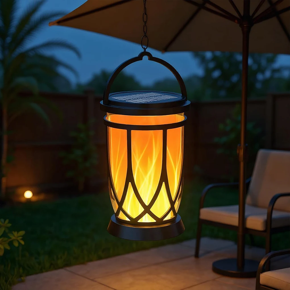 

Уличная светодиодная лампа на солнечной энергии, ландшафтные лампы с мерцающим пламенем, IP65, водонепроницаемый подвесной светильник для кемпинга, декор для двора и сада