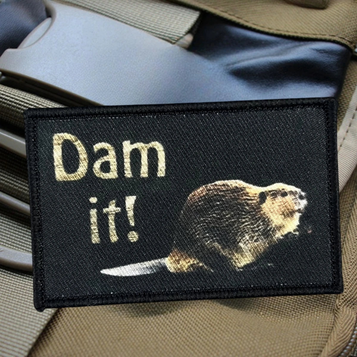 Dam It! Guinea Pig Tactical Morale Badge Patch Military Armband Printed Hook and Loop Patches for Clothing Backpack Sticker