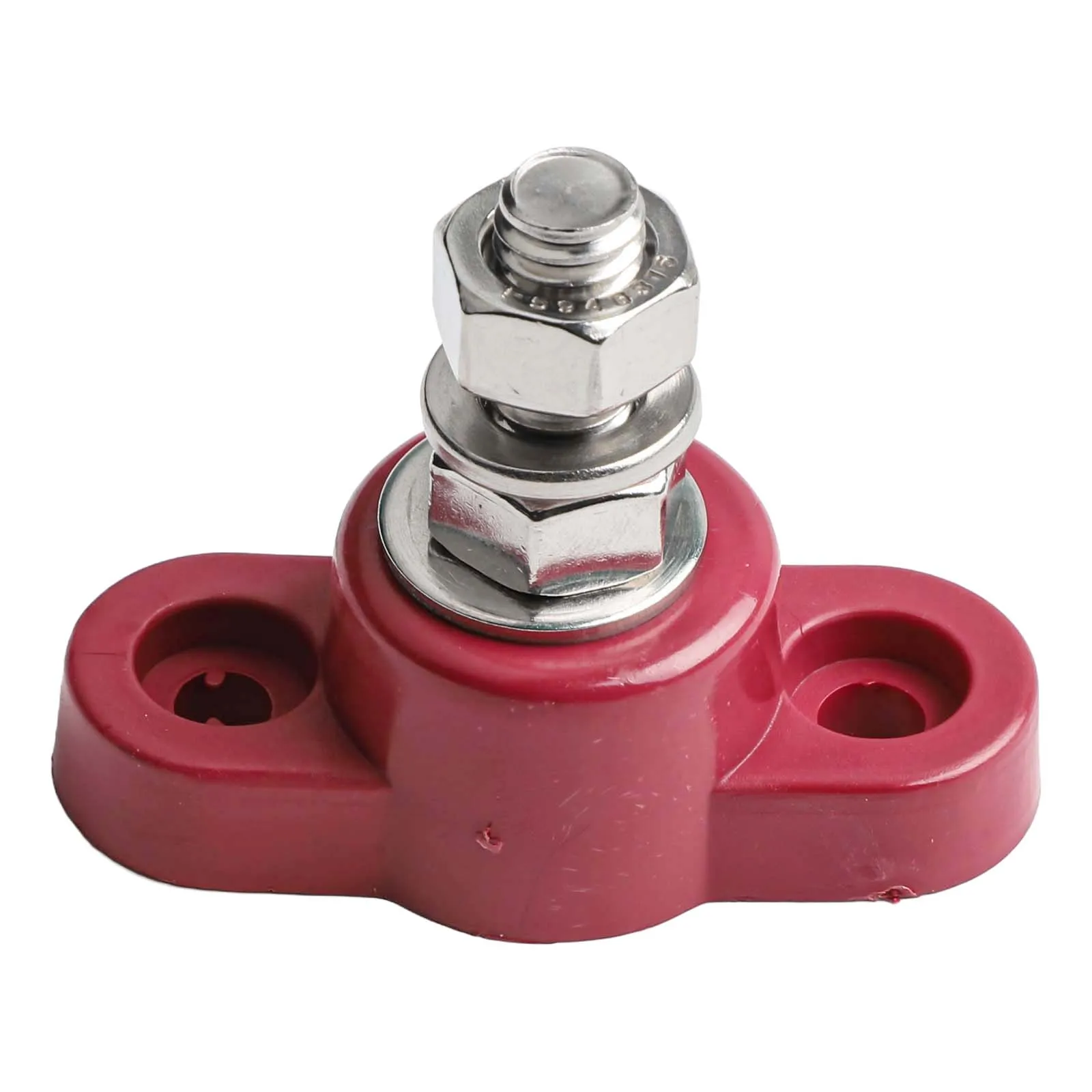 Stainless Steel Bolt and Brass Gasket Equipped Battery Terminal Block Compatible with 12V and 24V DC Power Systems