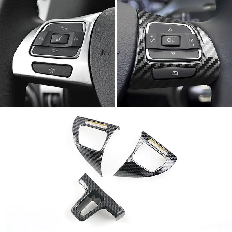 ABS Car Interior Steering Wheel Button Panel Frame Cover Trim For Golf Mk6 Passat B7 Cc Eos Tiguan Jetta Touran Sharan Caddy