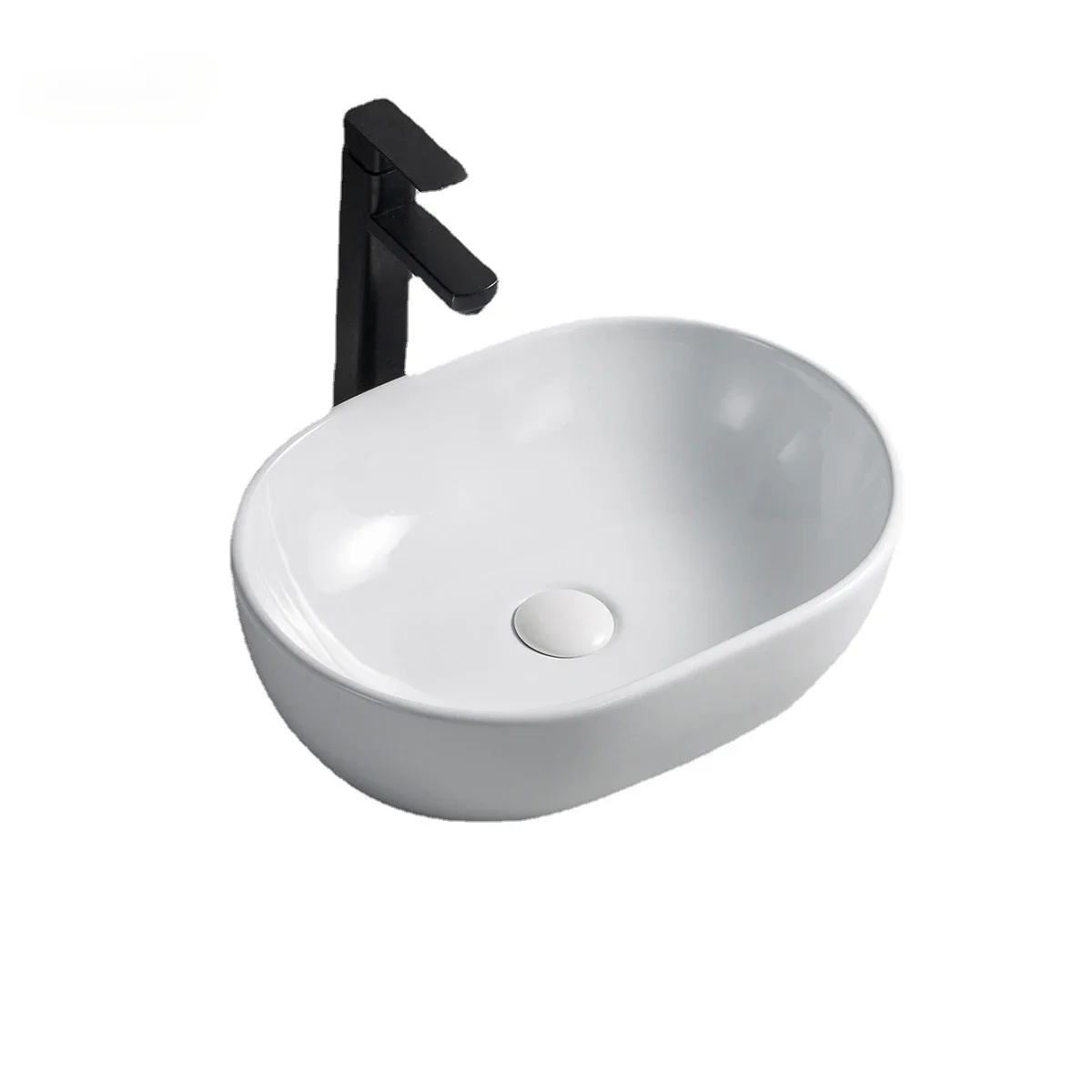 

Small size oval white ceramic art basin washbasin