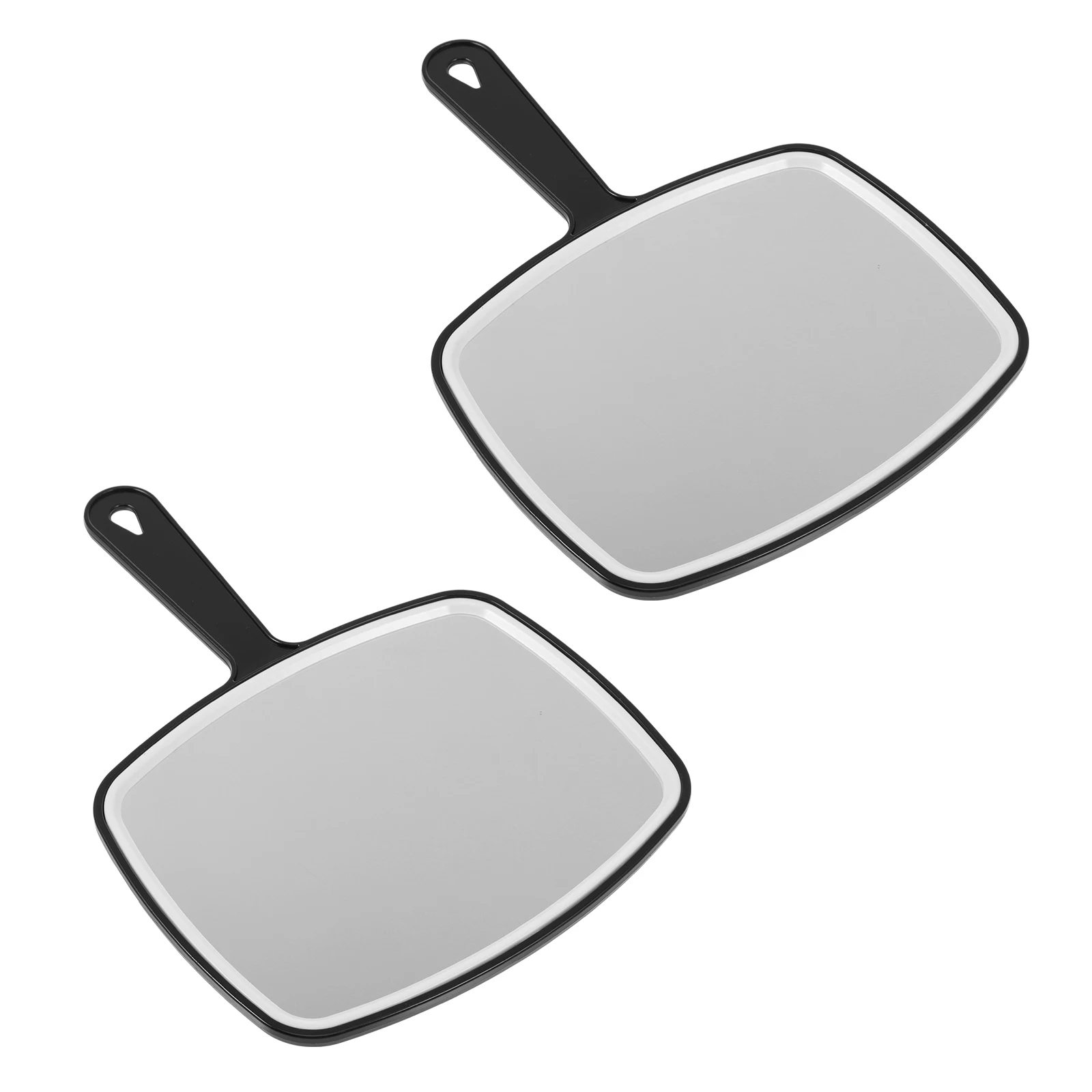 2 قطعة مرايا مكياج نسائية محمولة بمقبض بلاستيكي أداة سفر مدمجة ملحقات تجميل أساسية #5