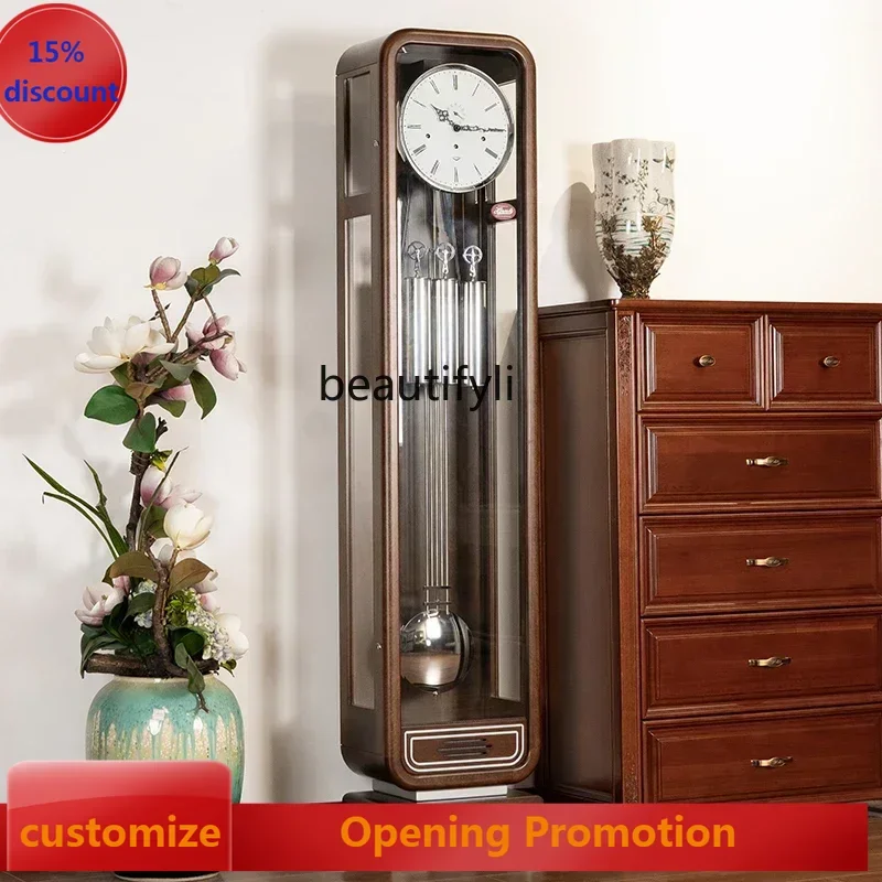 

ss7486 New Chinese floor clock, retro, light luxury, atmospheric, mechanical vertical European pendulum clock in the customer ha