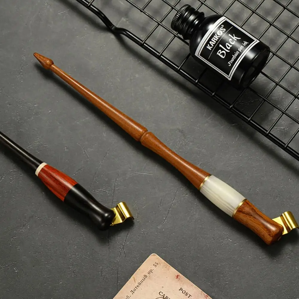 1pcs Multi-functional Wooden Rod Dip Pen Vintage Dipped Ink Calligraphy Pen English Pen Students
