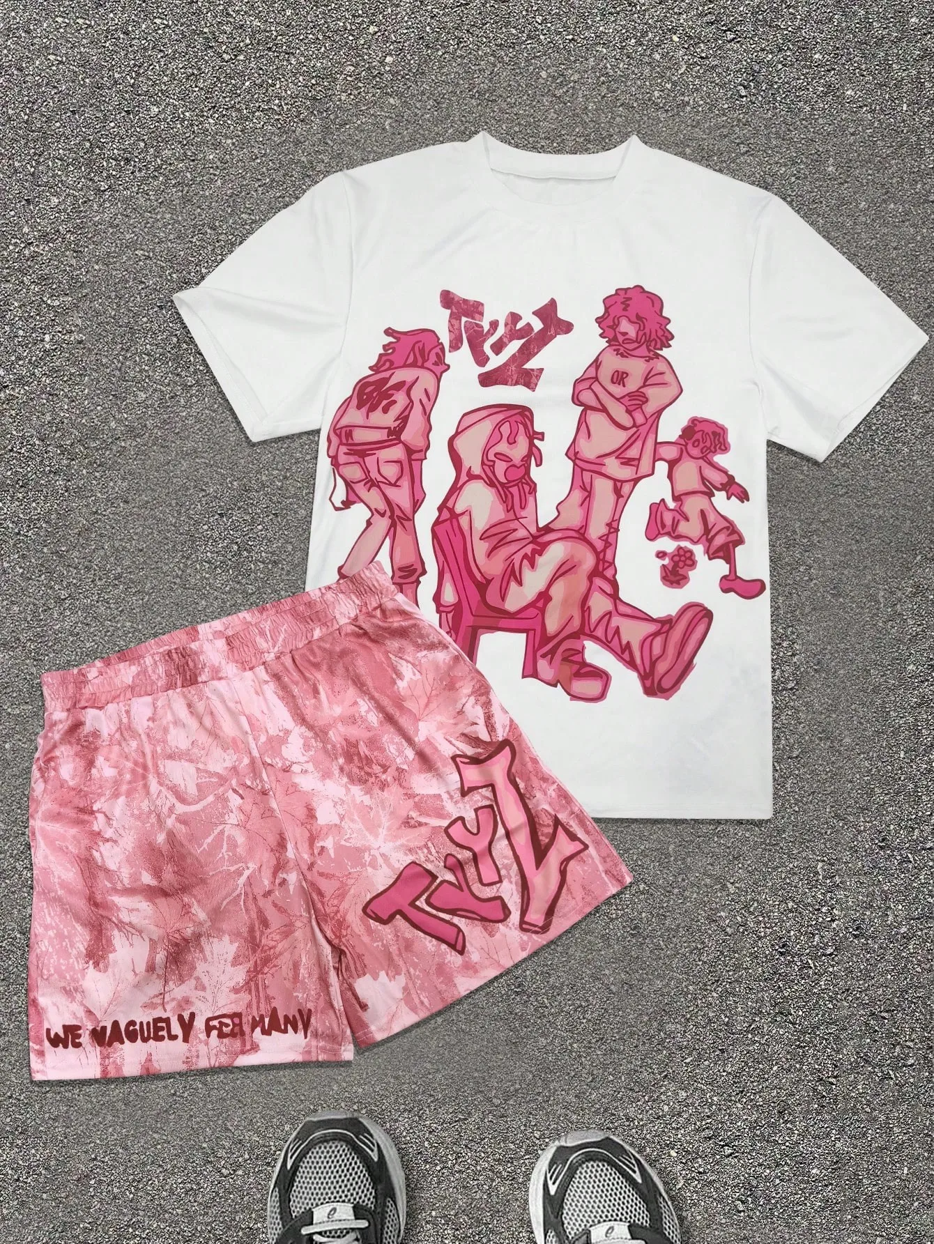 2026 Summer New Men's Short-Sleeved Shorts Set with 3D Pattern Printing for Street Casual Fashion Comfortable and Soft