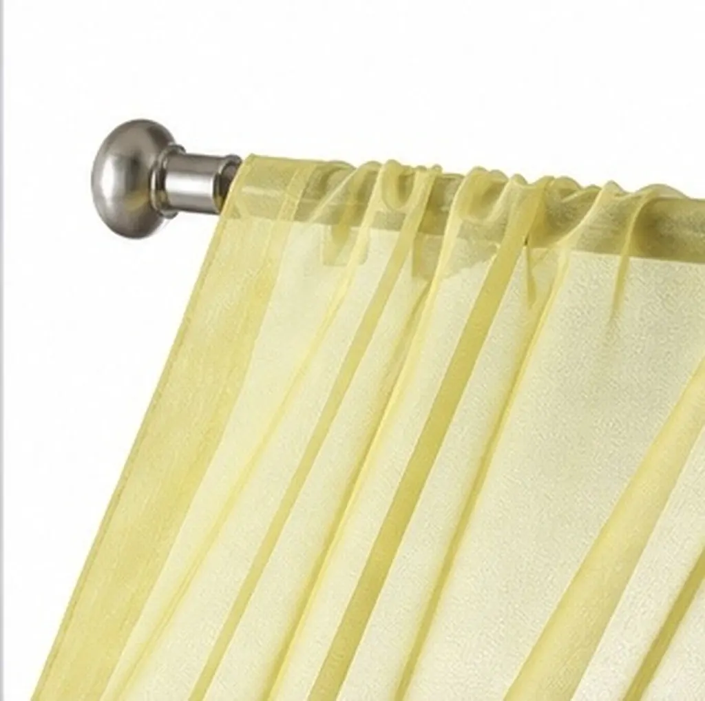 Window Sheer Curtains 100x200cm Transparent Voile Tulle Panels Rod Pocket Easy Install Soft Filter Sunlight Privacy Living Room