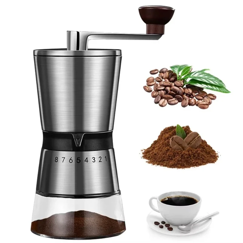 

Environmentally friendly and durable hand-cranked coffee grinder, a modern design portable hand grinder, suitable for home use
