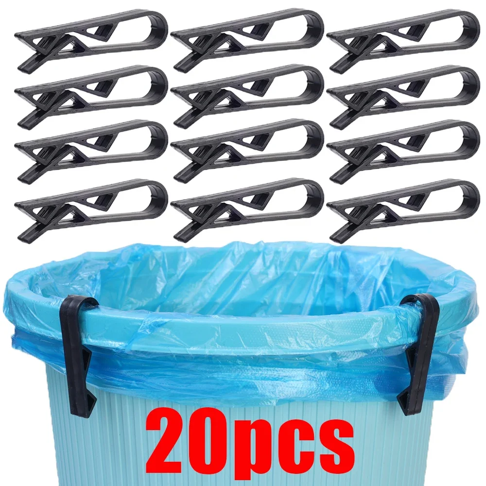 20/2pcs Garbage Can Fixed Clips Practical Rubbish Bag Anti-Slip Holder Clamp Waste Basket Fixation Clip Snack Bag Sealing Tools