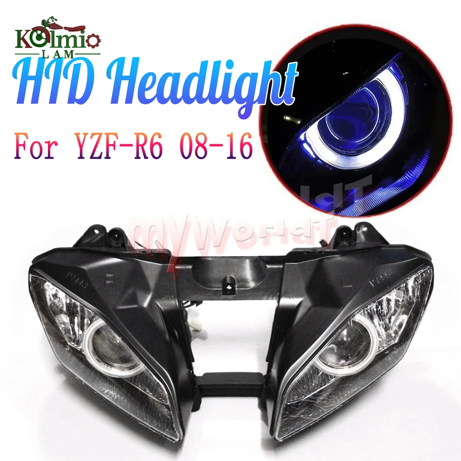 

Fit for Yamaha YZF R6 2008-2016 Demon Angel Eye HID Projector Headlight Assembly YZF-R6 YZFR6