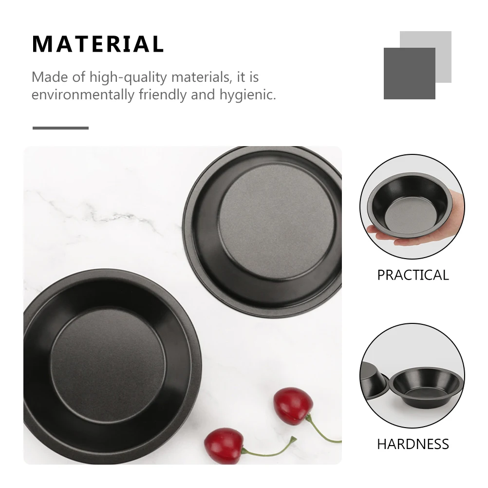 

4 Pcs Baking Dish Pizza Plate Tray for Oven Metal Pan Household Black Carbon Steel Bakeware
