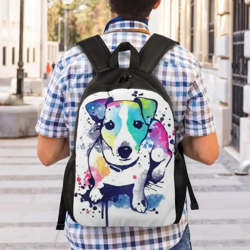 Mochilas personalizadas con diseño de perro para hombre y mujer, morral informal con diseño de Jack, Joseph terrier, ideal para la escuela universitaria