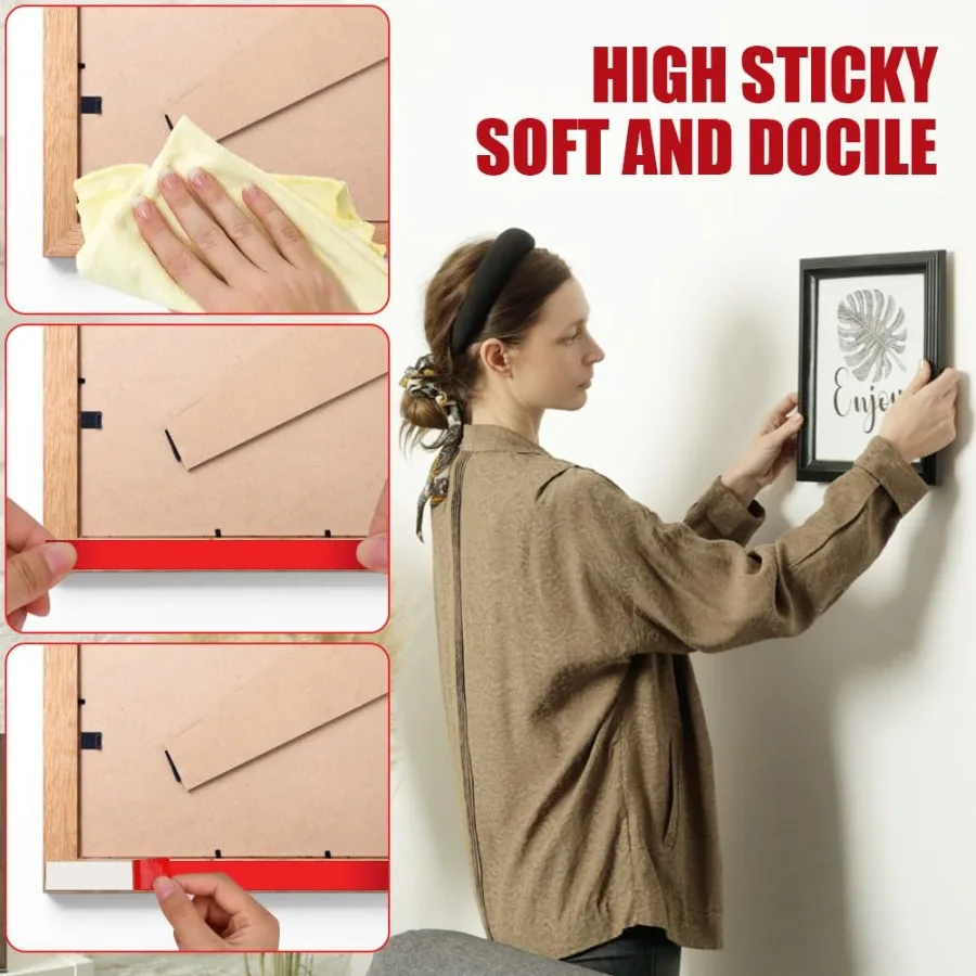 アップグレードされた両面テープ ヘビーデューティー エラ 厚さ0.04インチ フォームテープ 強力な粘着性 マウンティングテープ 防水 写真の吊り下げ用