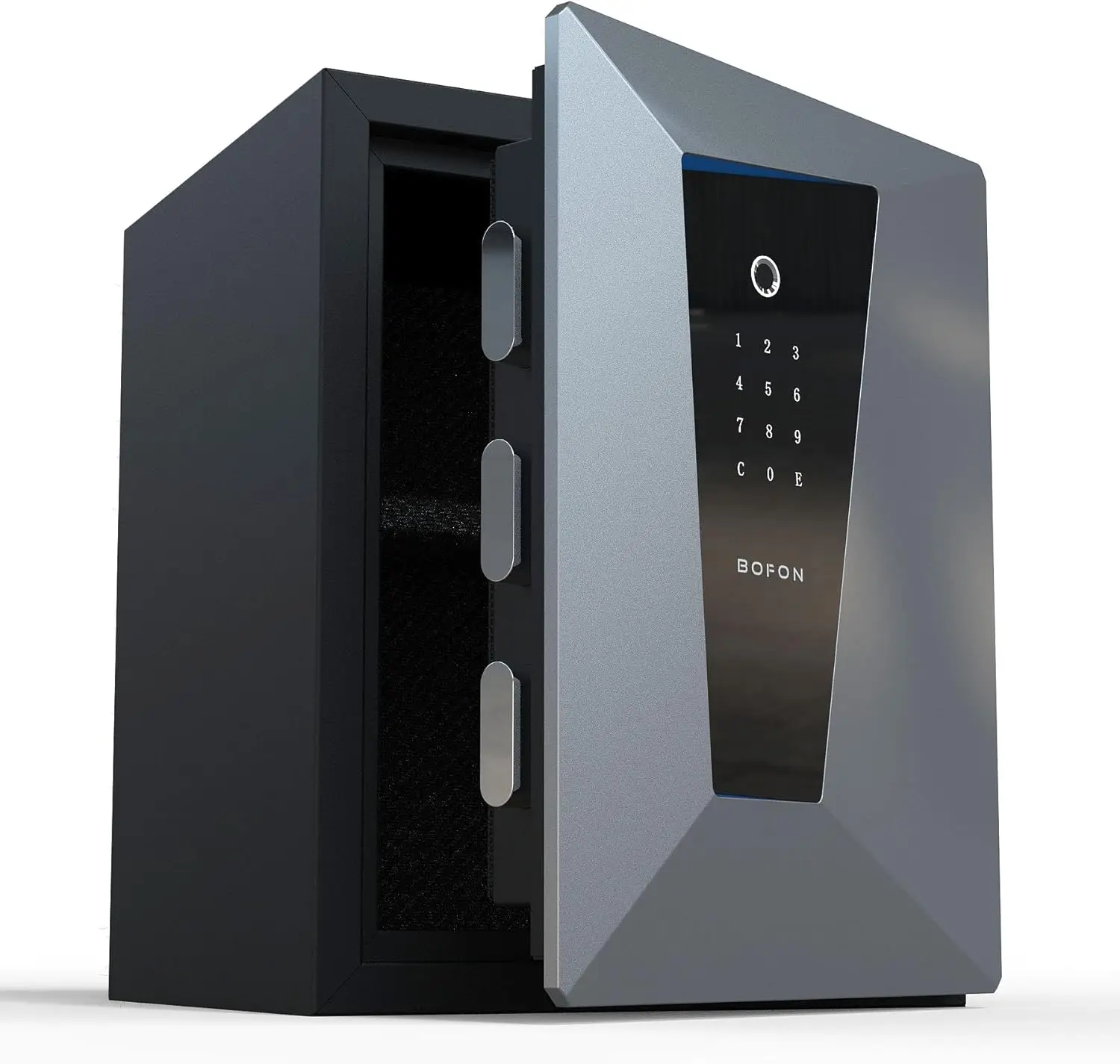 Fireproof Biometric Safe Box, Fire Safes with Fingerprint Touch Screen Keyboard, Home Security Safe for Hotel Office, 2.1 Cubic