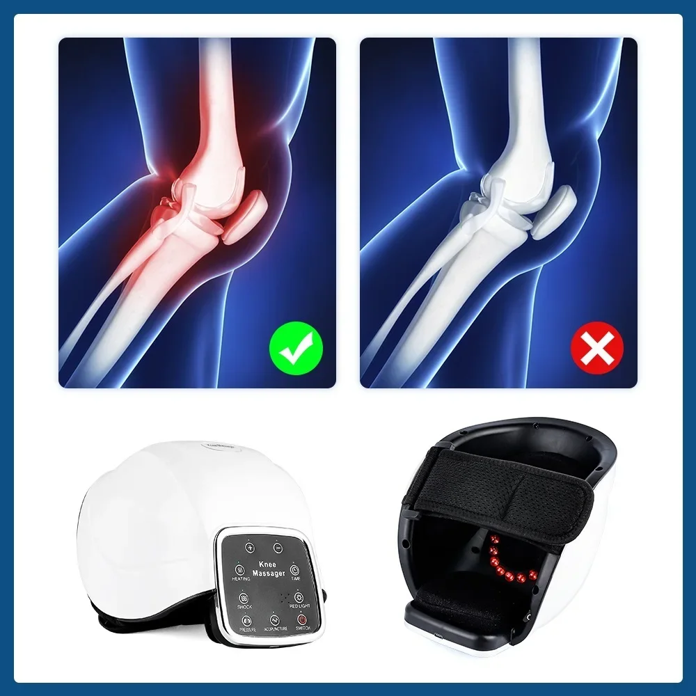 3D Airbags Knee Massager 5in1 EMS Tens Pulse Knee Massager Infrared Hot Compres Reduce Joint Pain Relief Knee Brace Health Care