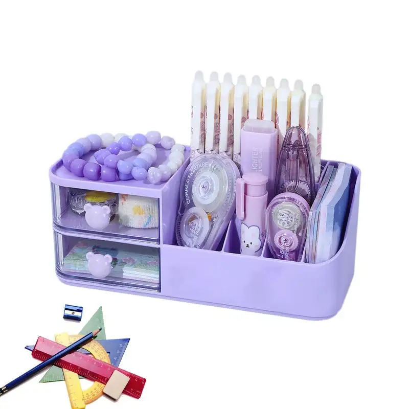 

Stationary Organizer For Desk Divided Stationary Storage Shelf Cute Desk Accessories Space Saving Perfumes Jewelry Storage Box