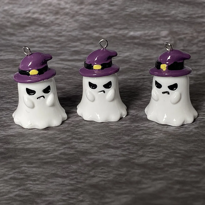 

5Pcs Wizard Hat Ghost Halloween Charms Resin Pendant Earrings Bracelet Necklace Keychain Accessories For DIY Crafts Jewelry Make