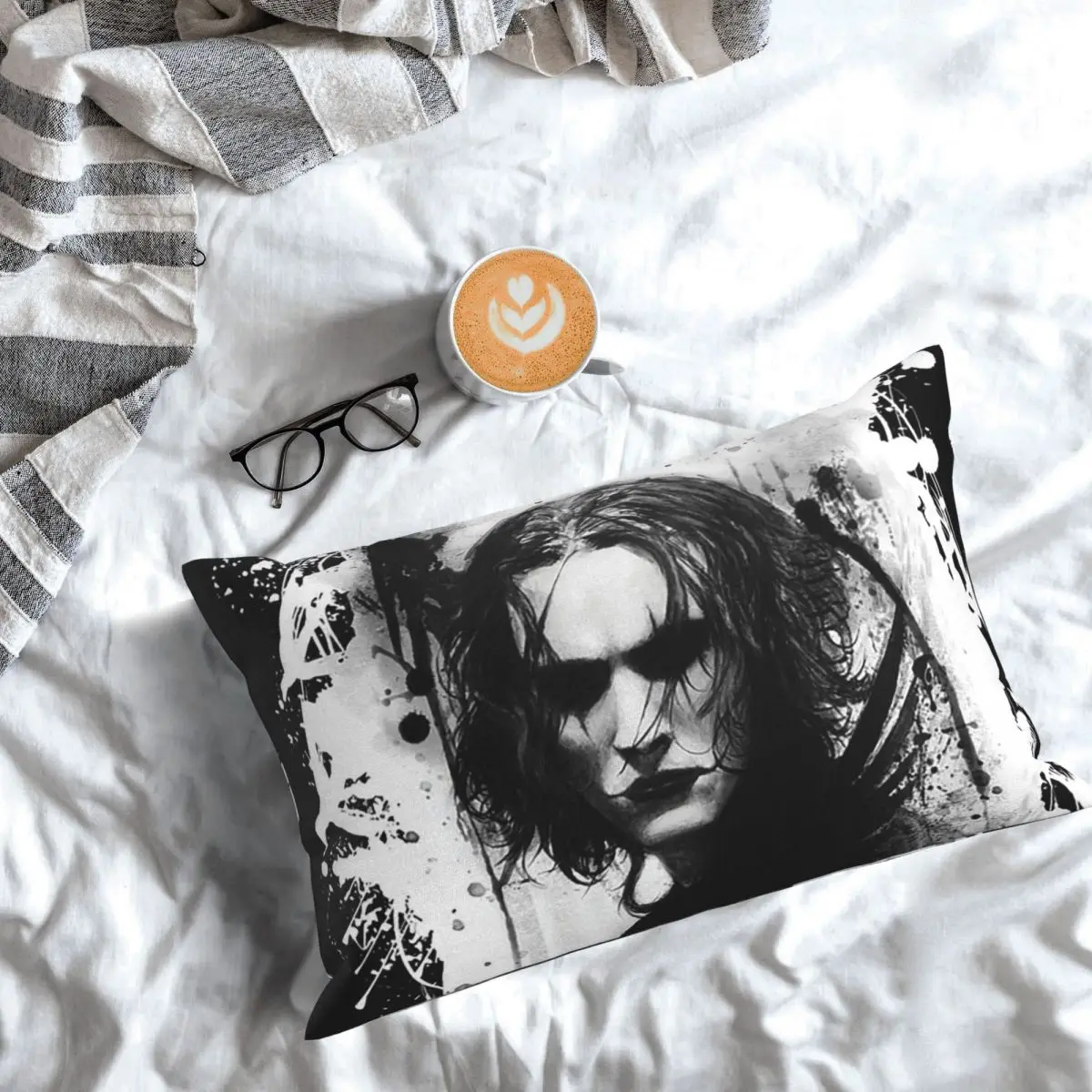 Funda de almohada rectangular Eric Draven The Crow, funda de cojín decorativa para dormitorio, cama, hogar, almohada decorativa cómoda