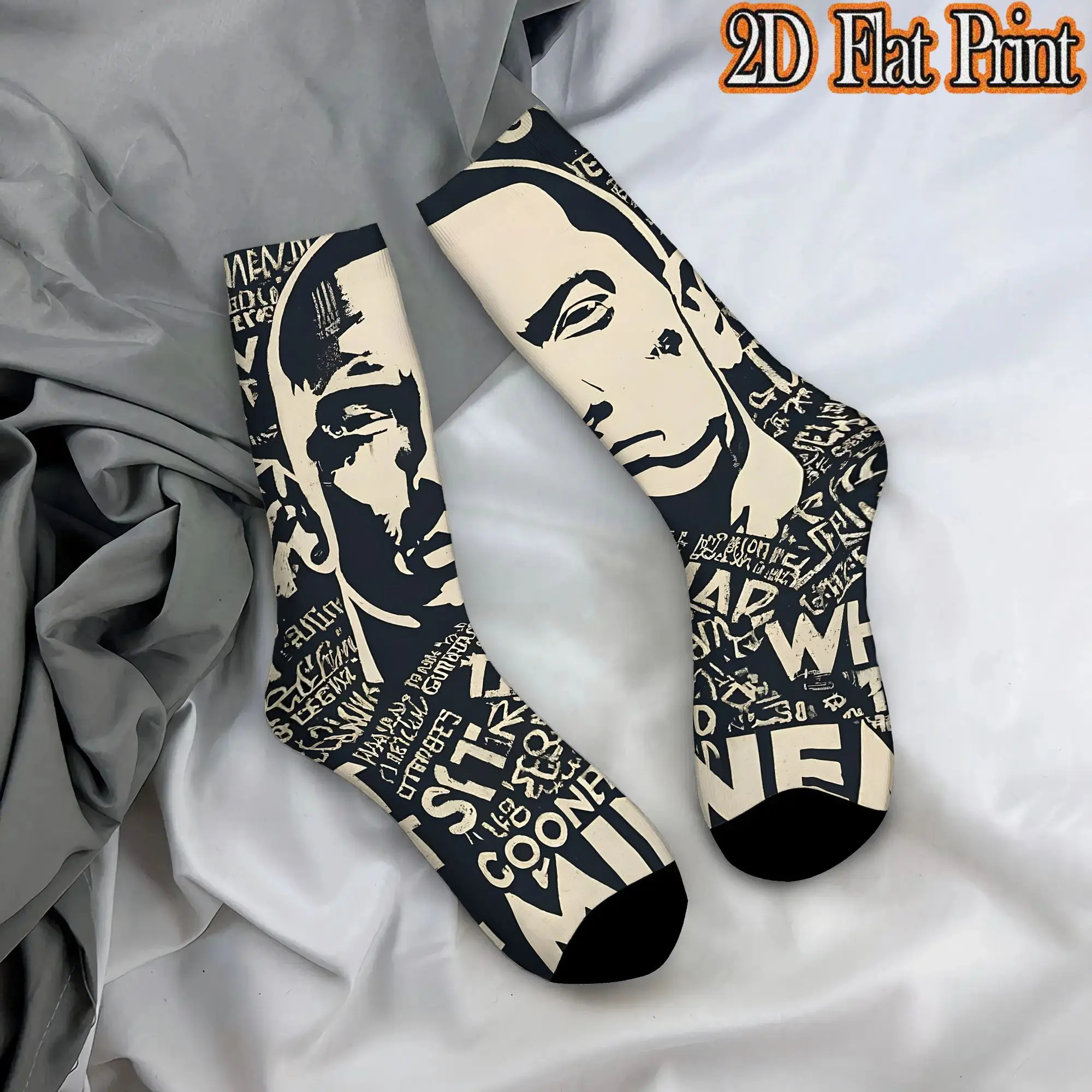 Rap God Eminem Funny Men's  Compression Socks Unisex Suitable Crew Sock Cycling socks