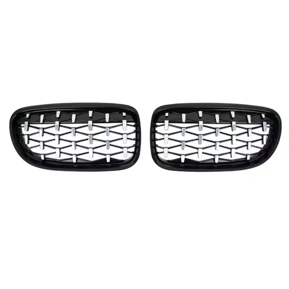 Front stoßstangen gitter im xvip-Diamanten-Stil für BMW 3er E90 E91 2015-2017 einz eilige glänzende schwarze Doppel latten gitter – Detail 11