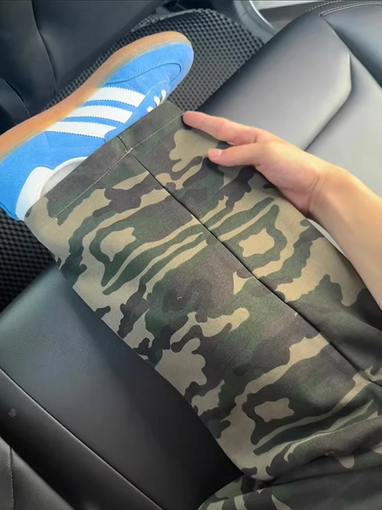

Cleanfit Camouflage Sports Sweatpants Men's Loose Straight Leg Bell Bot Casual Pants American Retro Knife Autumn Wear