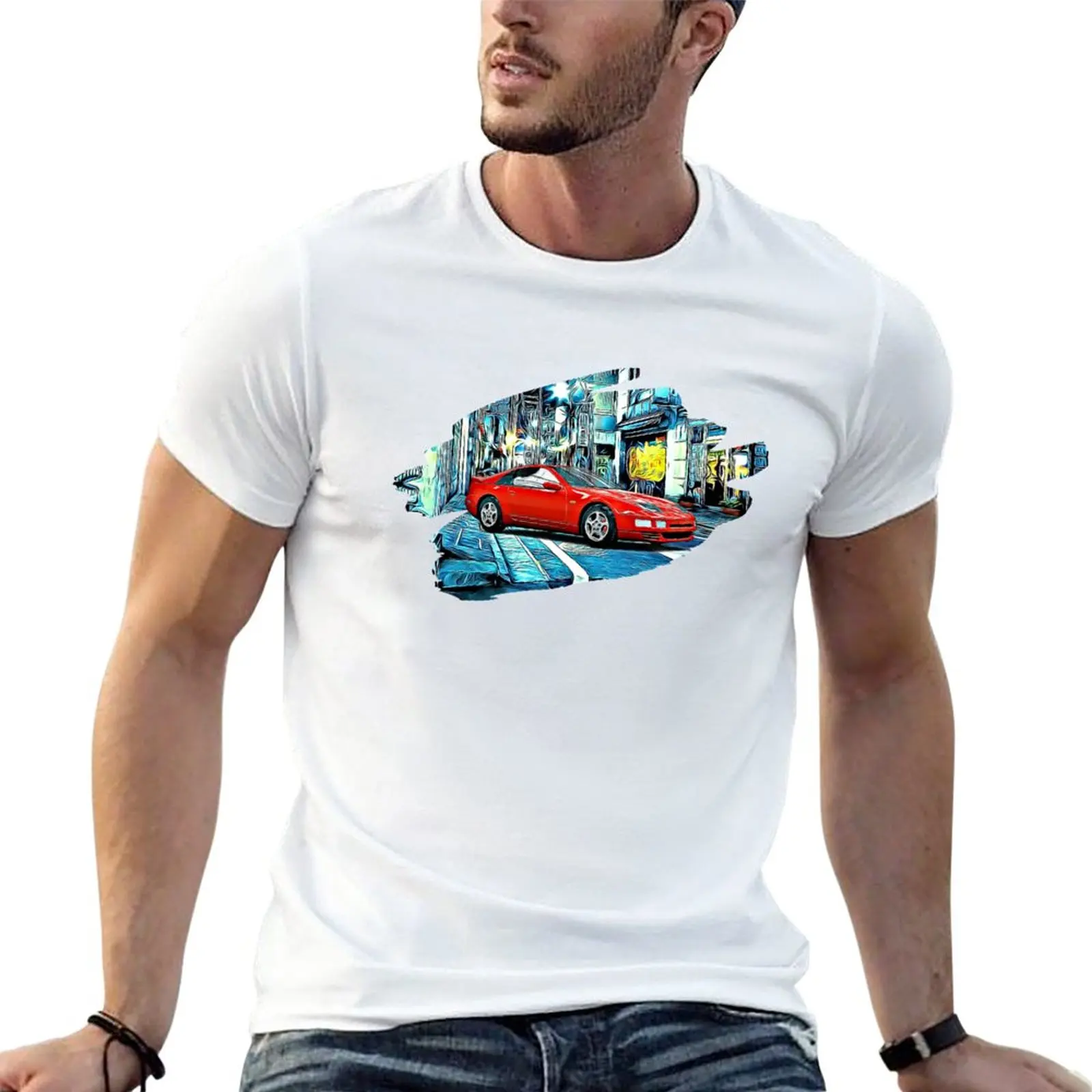 New 300zx Tokyo Night Print T-Shirt tops Short t-shirt plus size tops men clothings