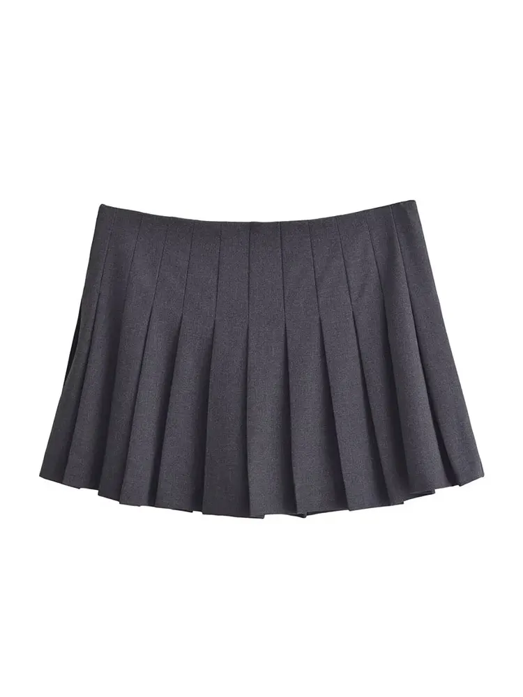 Casual Solid Pleated Mini Skirts Women A-Line Fashion Streetwear Shorts Skirts Female High Street Faldas