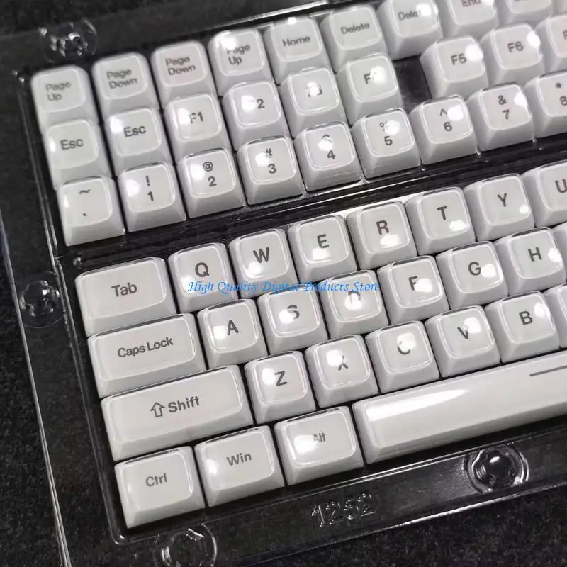 U2JE Translucents Crystal Jellys Keycap Set for Mechanical Keyboard 132 MDA Profile with MXes Stem Fit and Clear Legends